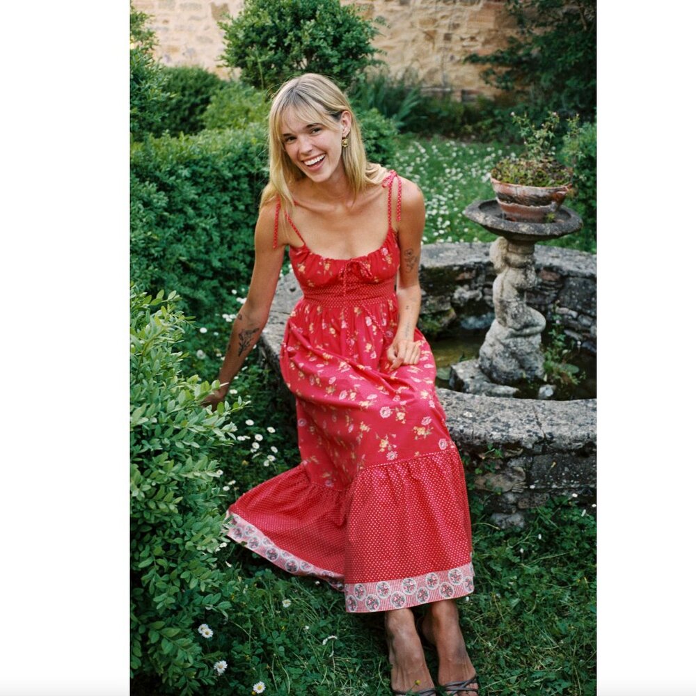 Christy Dawn The Antara Dress in Cherry Daisy - Size Large